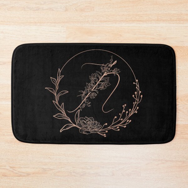 Item preview, Rose Gold Floral Monogram N designed and sold by ModernStyleBoho.