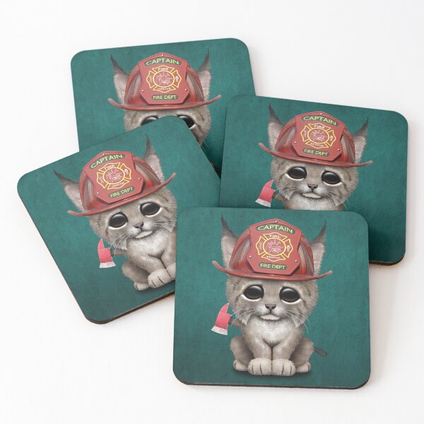 Item preview, Cute Lynx Cub Firefighter designed and sold by JeffBartels.