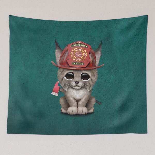 Item preview, Cute Lynx Cub Firefighter designed and sold by JeffBartels.
