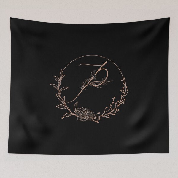 Item preview, Rose Gold Floral Monogram P designed and sold by ModernStyleBoho.