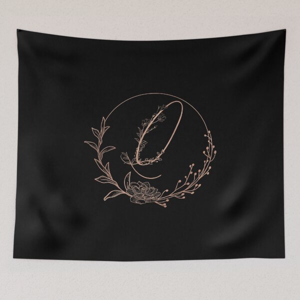 Item preview, Rose Gold Floral Monogram Q designed and sold by ModernStyleBoho.