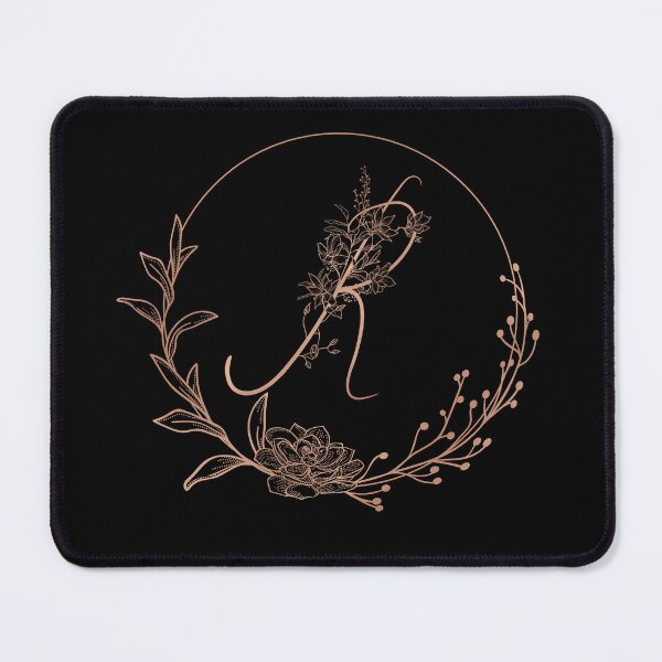 Item preview, Rose Gold Floral Monogram R designed and sold by ModernStyleBoho.