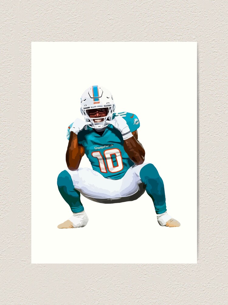 Tyreek Hill Miami Dolphins Football Illustrated Art Poster 