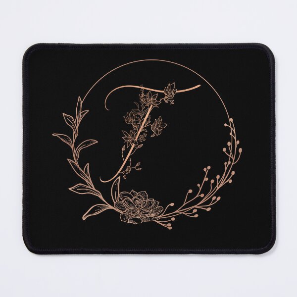 Item preview, Rose Gold Floral Monogram T designed and sold by ModernStyleBoho.