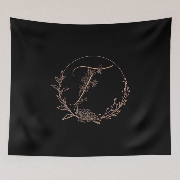 Item preview, Rose Gold Floral Monogram T designed and sold by ModernStyleBoho.