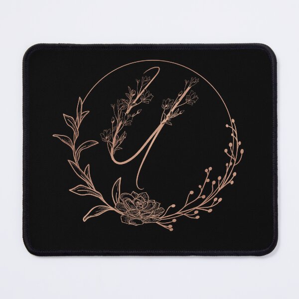 Item preview, Rose Gold Floral Monogram U designed and sold by ModernStyleBoho.