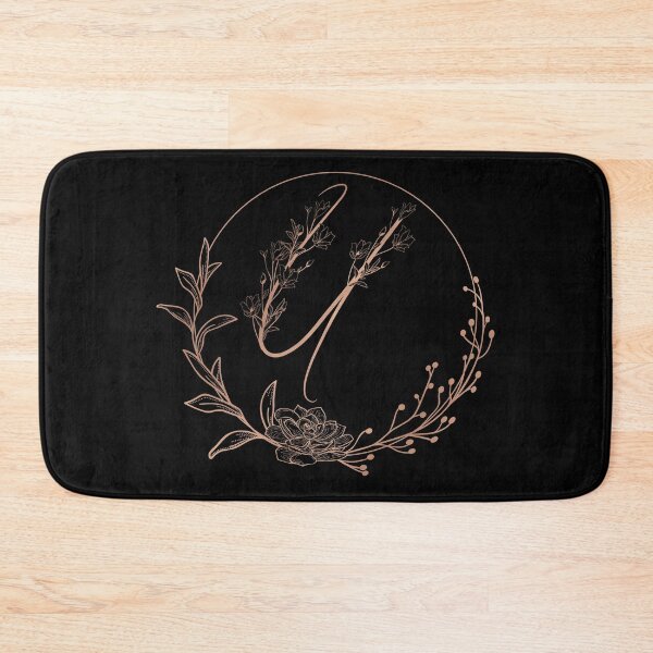 Item preview, Rose Gold Floral Monogram U designed and sold by ModernStyleBoho.