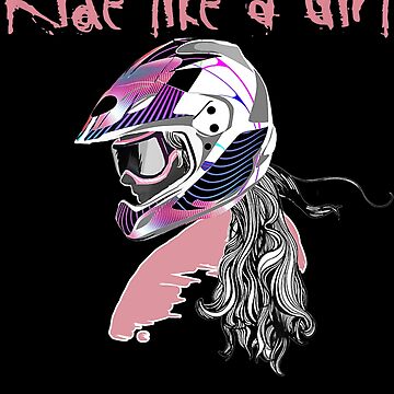 Artwork thumbnail, Motocross Dirt Bike Girls Tee RIDE LIKE A GIRL by alanxgoldberger