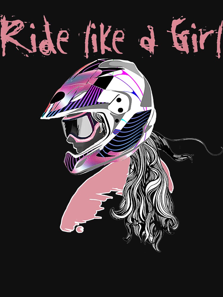 Thumbnail 7 of 7, Classic T-Shirt, Motocross Dirt Bike Girls Tee RIDE LIKE A GIRL designed and sold by alanxgoldberger.