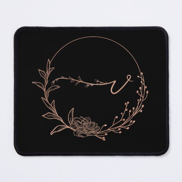 Item preview, Rose Gold Floral Monogram V designed and sold by ModernStyleBoho.