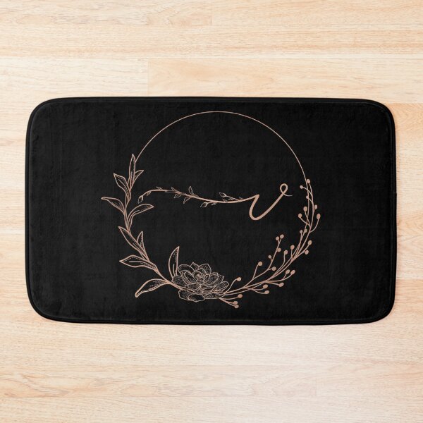 Item preview, Rose Gold Floral Monogram V designed and sold by ModernStyleBoho.