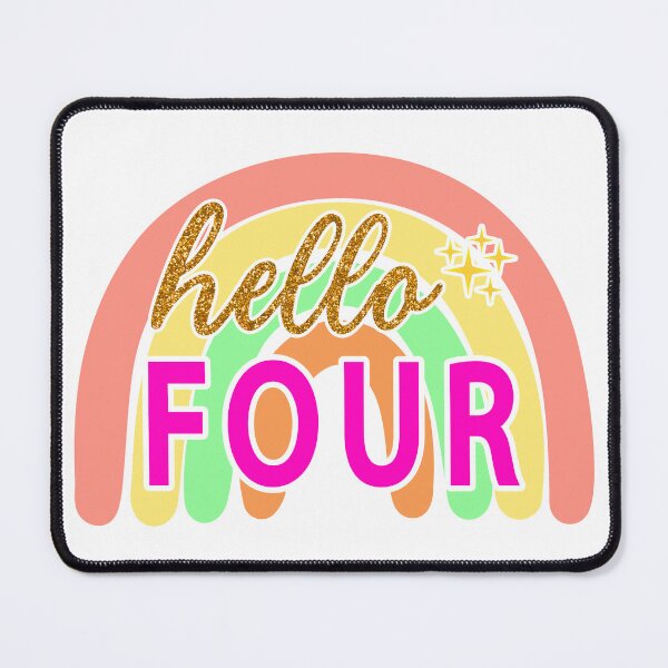 Item preview, Gold Hello Four 4th Birthday designed and sold by Magik-Art.