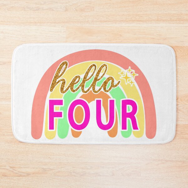 Item preview, Gold Hello Four   4th Birthday designed and sold by Magik-Art.