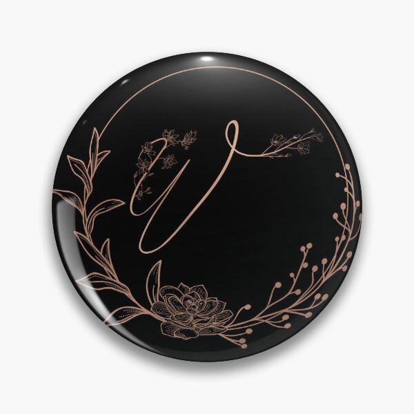 Item preview, Rose Gold Floral Monogram W designed and sold by ModernStyleBoho.