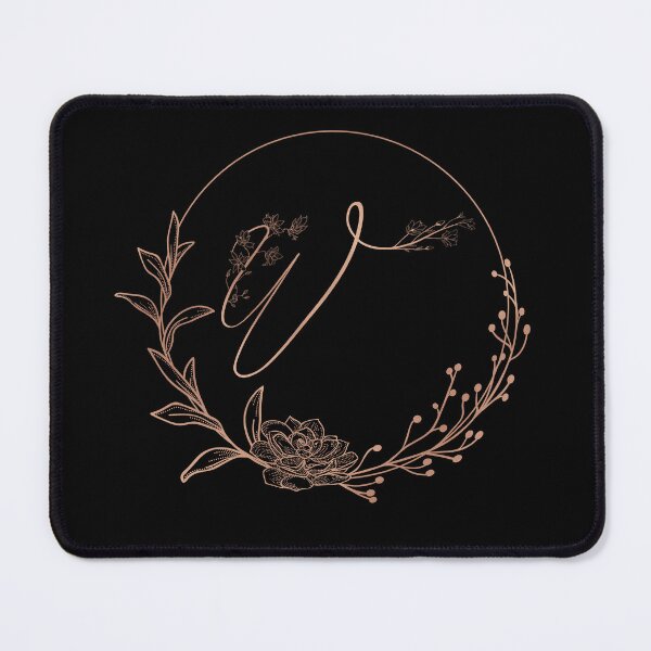 Item preview, Rose Gold Floral Monogram W designed and sold by ModernStyleBoho.