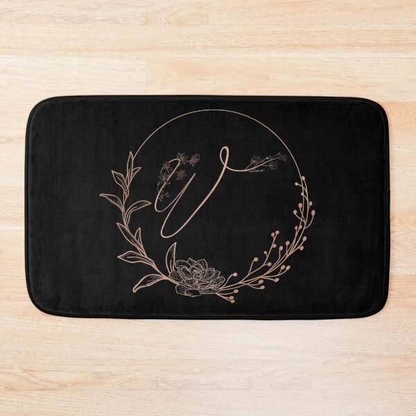 Item preview, Rose Gold Floral Monogram W designed and sold by ModernStyleBoho.