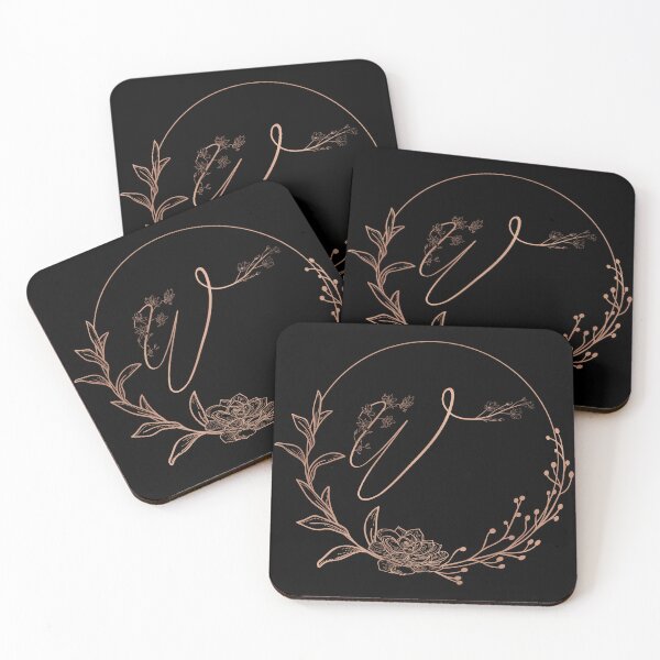 Item preview, Rose Gold Floral Monogram W designed and sold by ModernStyleBoho.