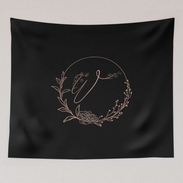 Item preview, Rose Gold Floral Monogram W designed and sold by ModernStyleBoho.