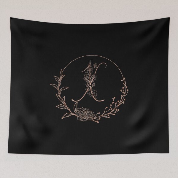 Item preview, Rose Gold Floral Monogram X designed and sold by ModernStyleBoho.
