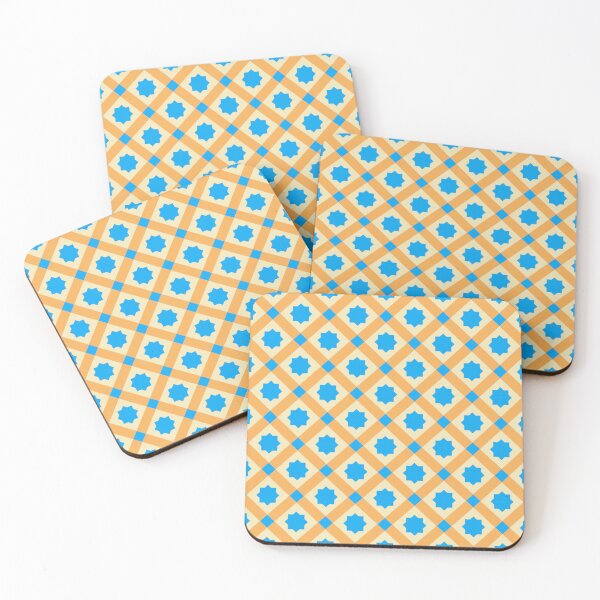 Item preview, SImple Blue and Yellow Geometric Tile Moroccan Pattern designed and sold by CattlettArt.