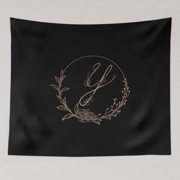 Item preview, Rose Gold Floral Monogram Y designed and sold by ModernStyleBoho.