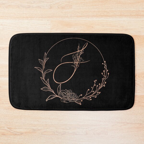 Item preview, Rose Gold Floral Monogram S designed and sold by ModernStyleBoho.