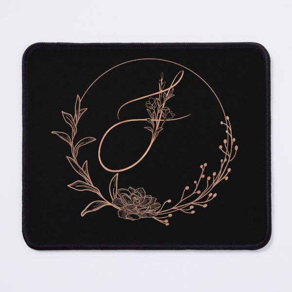 Item preview, Rose Gold Floral Monogram S designed and sold by ModernStyleBoho.