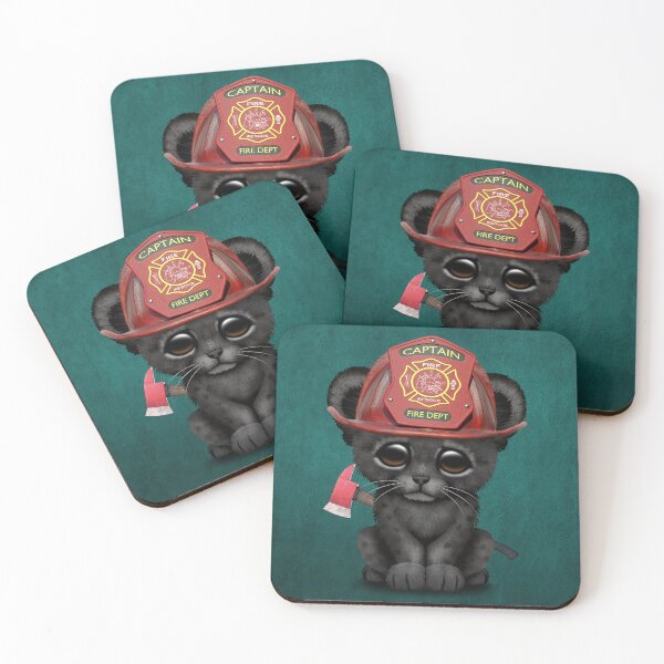 Item preview, Cute Black Panther Cub Firefighter designed and sold by JeffBartels.