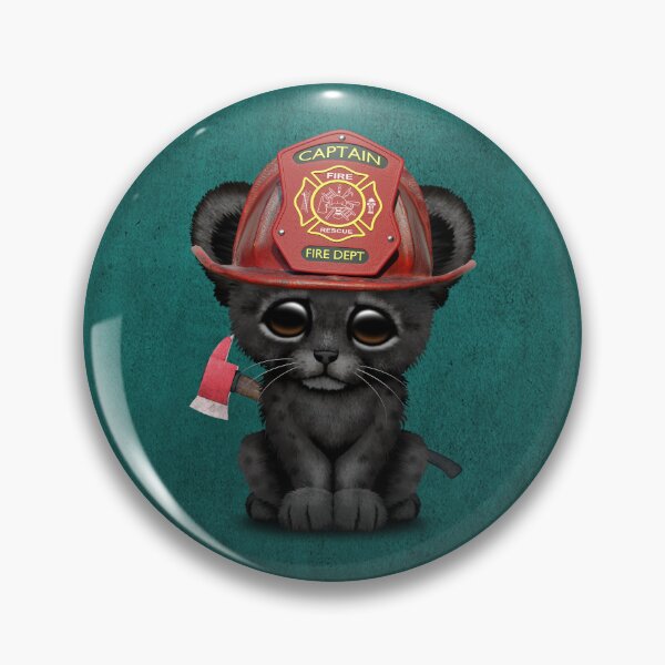 Item preview, Cute Black Panther Cub Firefighter designed and sold by JeffBartels.