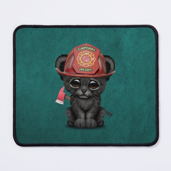 Item preview, Cute Black Panther Cub Firefighter designed and sold by JeffBartels.
