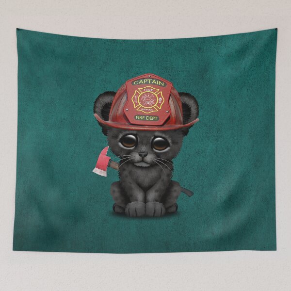 Item preview, Cute Black Panther Cub Firefighter designed and sold by JeffBartels.