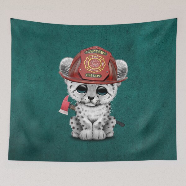 Item preview, Cute Snow Leopard Cub Firefighter designed and sold by JeffBartels.