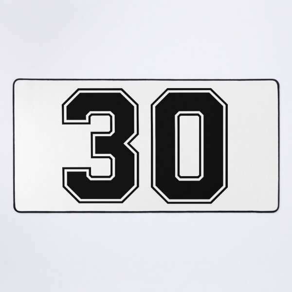 Item preview, 30 American Football Classic Vintage Sport Jersey Number in black number on white background for american football, baseball or basketball designed and sold by Marcin Adrian.
