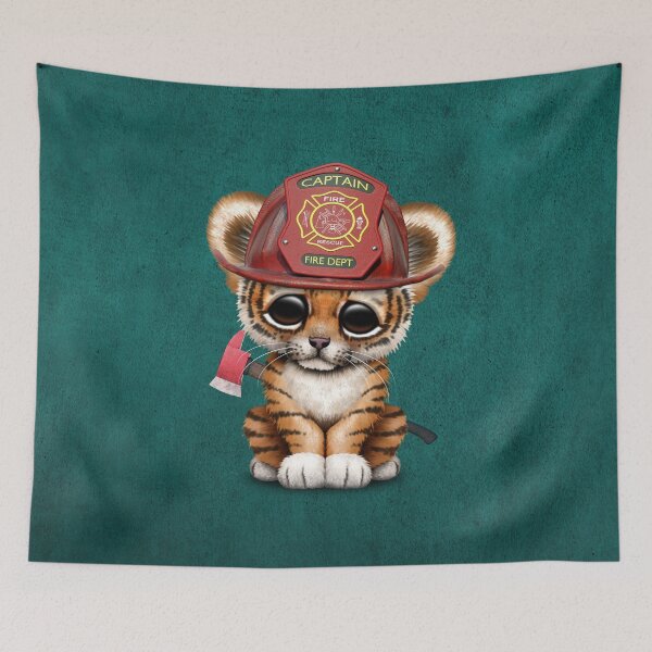 Item preview, Cute Tiger Cub Firefighter designed and sold by JeffBartels.
