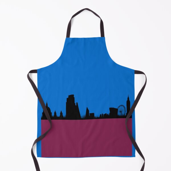 Item preview, London sky line in Black ink, on a Blue & Red background designed and sold by Elizabeth-Banks.