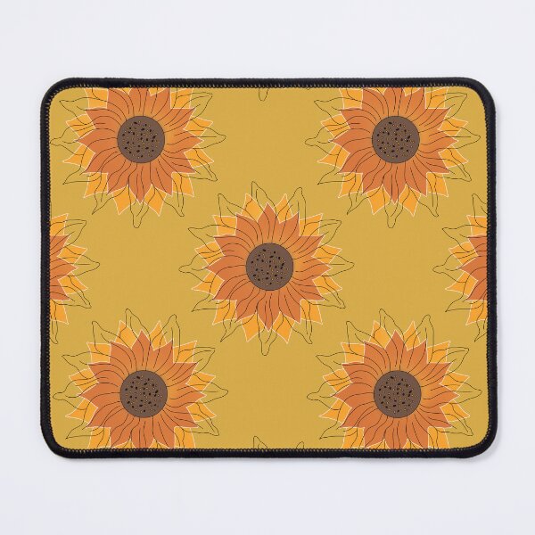 Item preview, Retro Sunflower Floral Pattern on Yellow designed and sold by Artistestella.