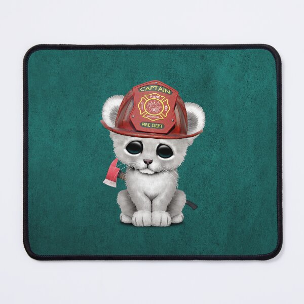 Item preview, Cute White Lion Cub Firefighter designed and sold by JeffBartels.