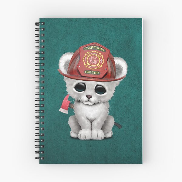 Item preview, Cute White Lion Cub Firefighter designed and sold by JeffBartels.