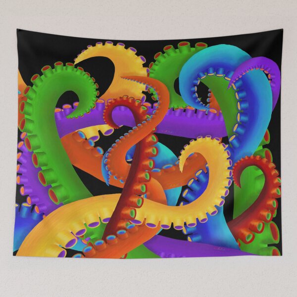 Item preview, Rainbow Tentacles by Heather Nafe Art designed and sold by HeatherNafeArt.