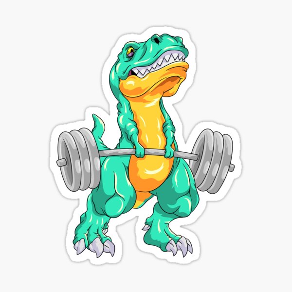T-Rex Dinosaur Gym Workout Exercise Gift Sticker
