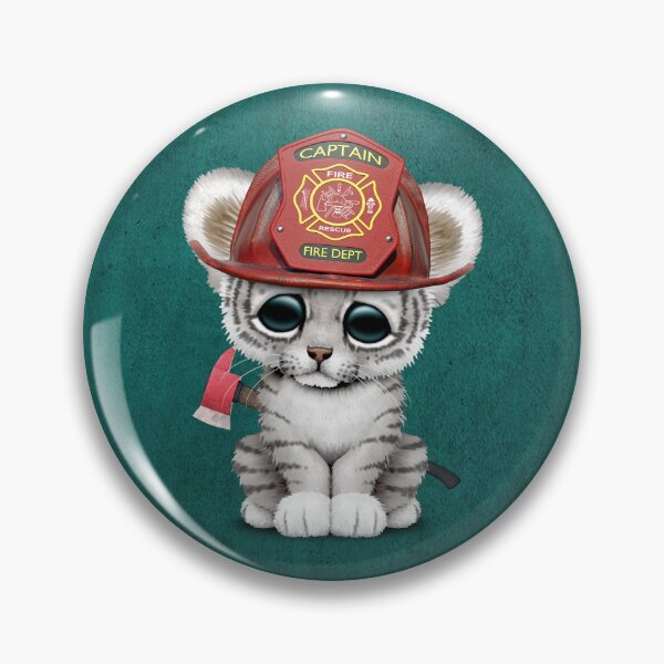 Item preview, Cute White Tiger Cub Firefighter designed and sold by JeffBartels.