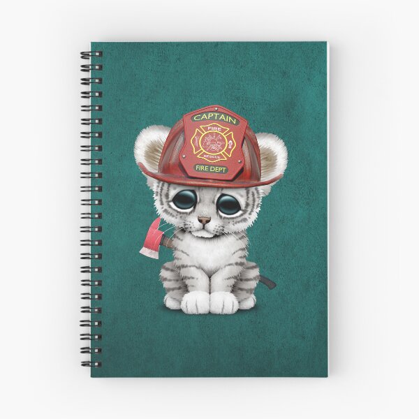 Item preview, Cute White Tiger Cub Firefighter designed and sold by JeffBartels.