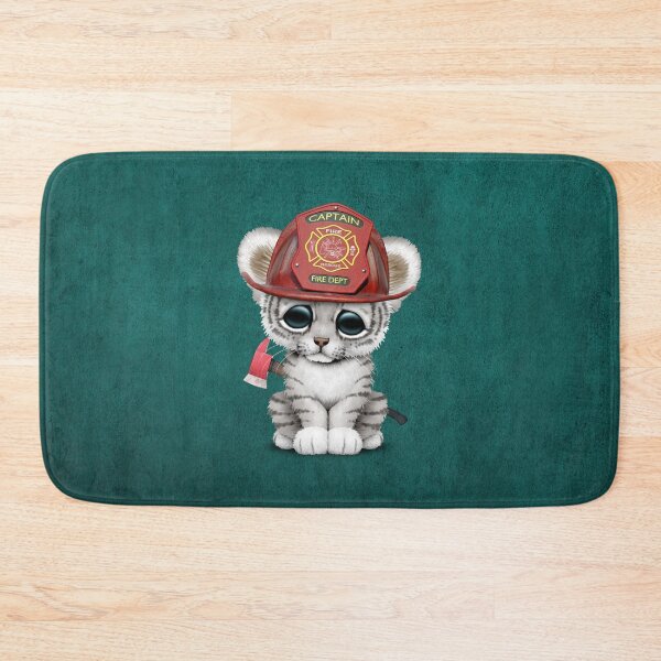 Item preview, Cute White Tiger Cub Firefighter designed and sold by JeffBartels.