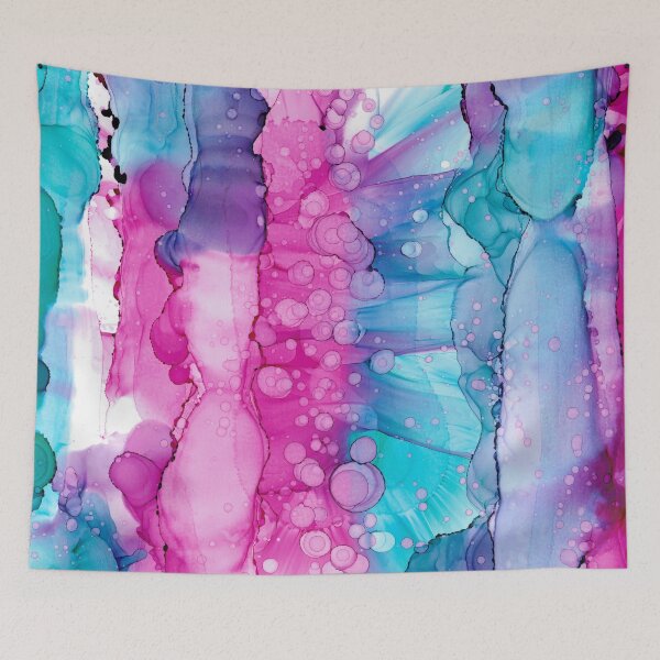 Item preview, Pink Purple Turquoise Dots Burst 32622 Abstract Alcohol Ink by Herzart designed and sold by herzart.