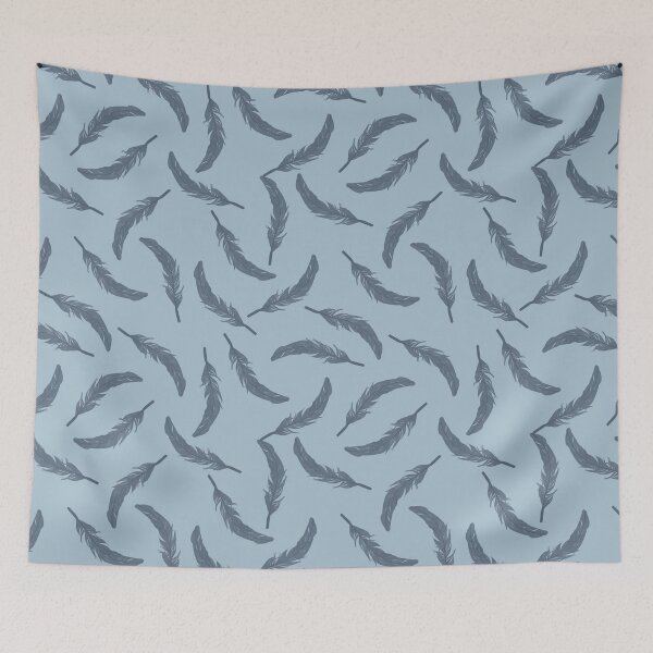 Item preview, Floating Feathers - Midnight on Baby Blue designed and sold by Jasrese.