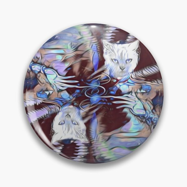 Item preview, surreal cat portrait on a burgundy background  designed and sold by Cyberomiz.