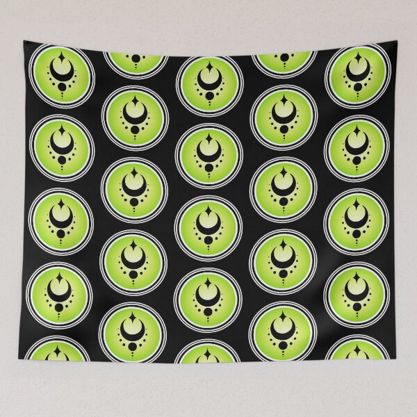Item preview, Green Esoteric Mystical Moon Symbol designed and sold by OnyxMoonDesigns.