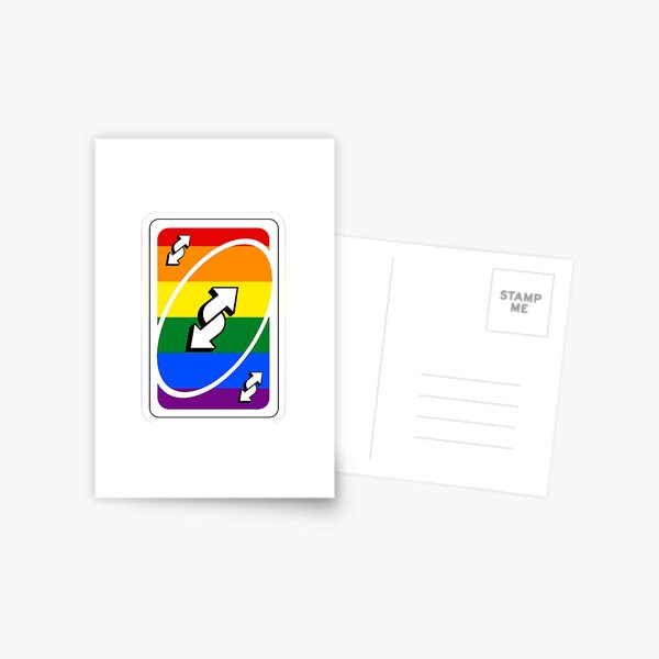 Uno Reverse Lesbian Pride Flag Sticker | Greeting Card