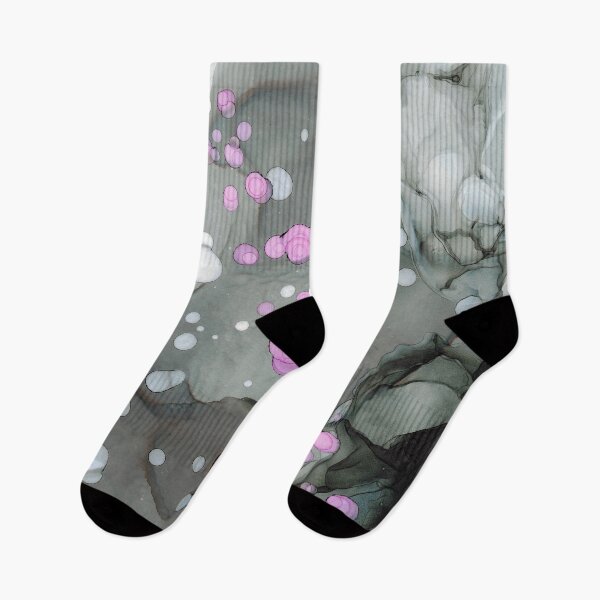 Item preview, Charcoal with Pink dots Abstract 32622 Modern Alcohol Ink Painting by Herzart designed and sold by herzart.