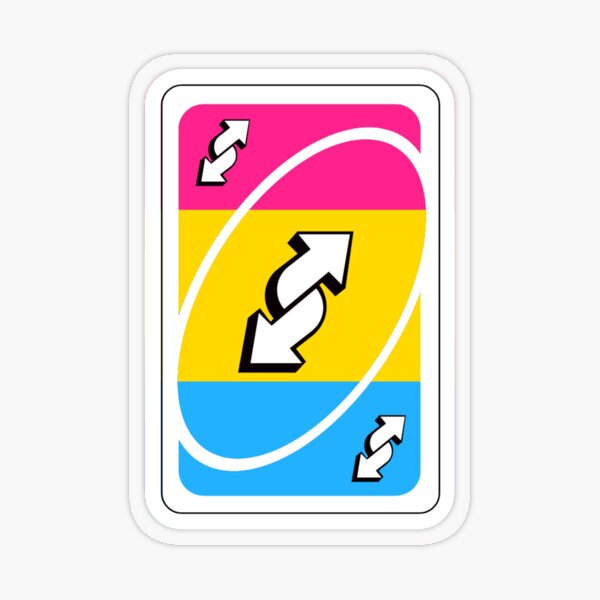 Pansexual Panromantic Pan Sticker - Non Binary Uno Reverse Card